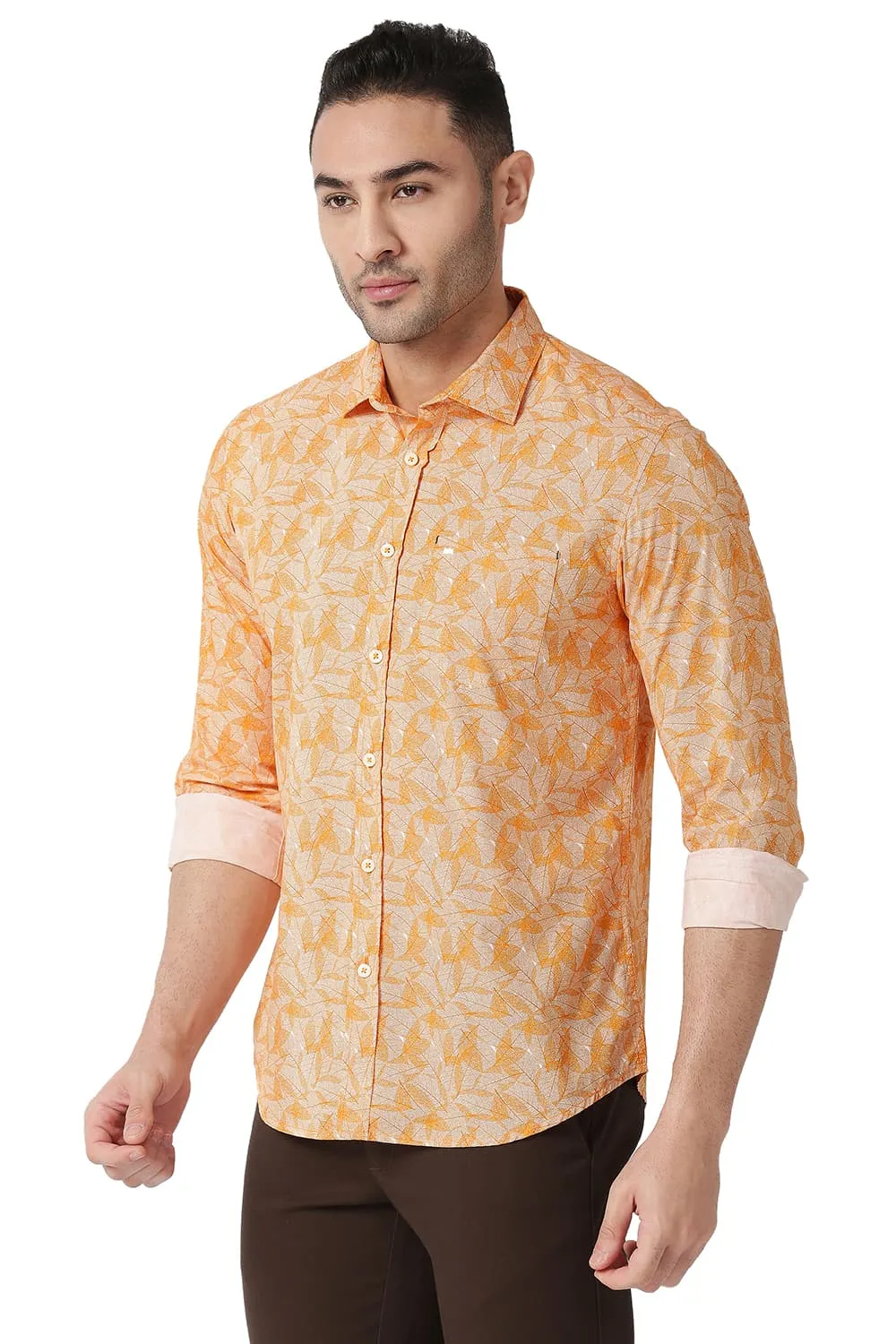 Slim Fit Cotton Poplin Printed Shirt
