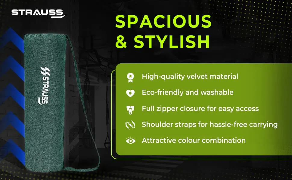 Strauss Gym Bag Jute | Durable and Long Lasting | for Both Men and Women | Suitable for Travel and Gym | Eco- Friendly and Washable | 56 X 25 Cm - (Green)