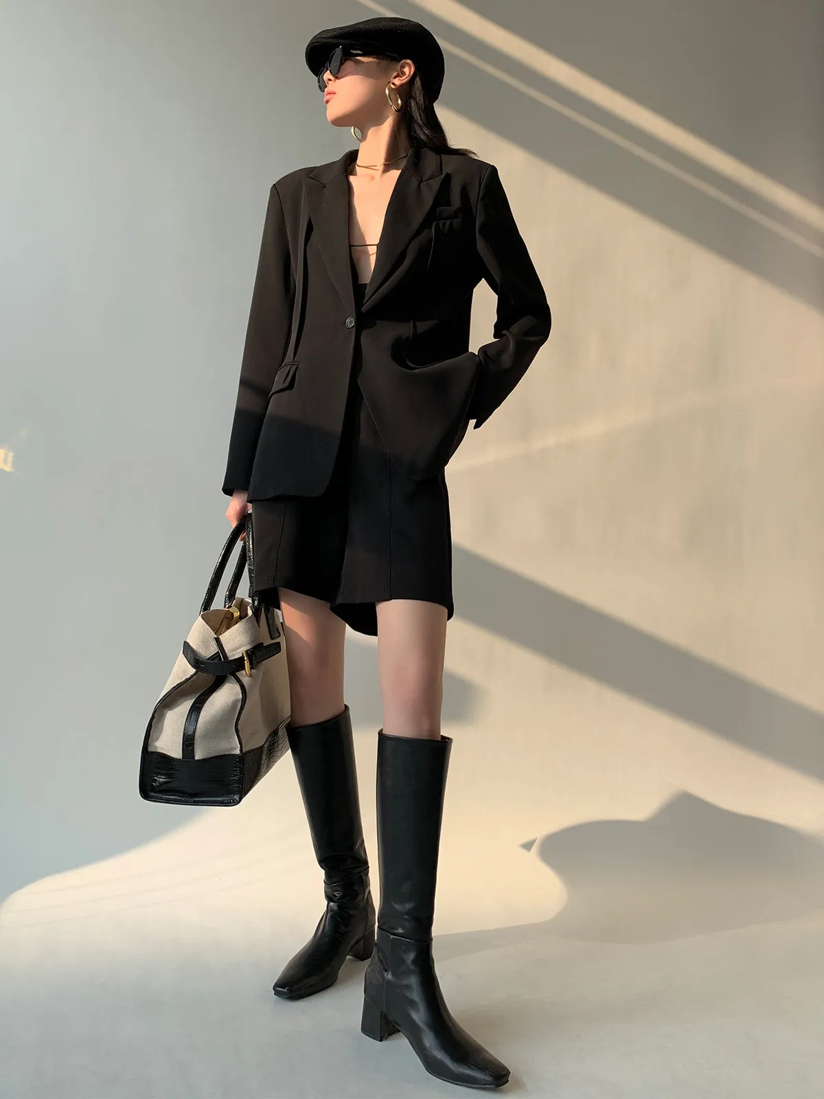 Tailored Slim Waist Jacket - Black