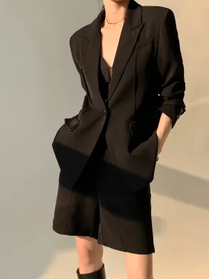 Tailored Slim Waist Jacket - Black