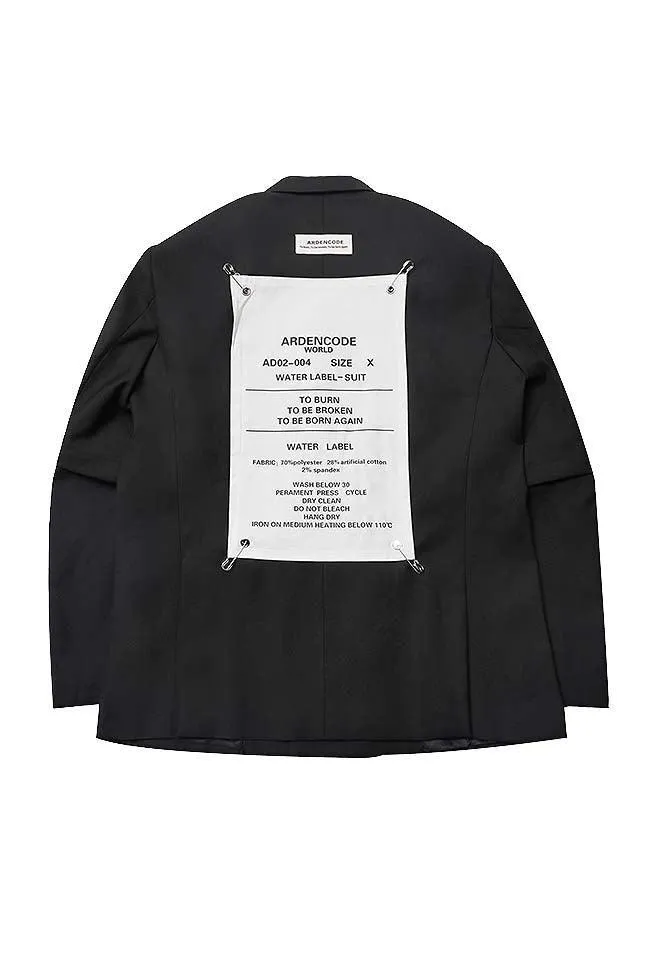 Unisex Black Patched Jacket with Removable Sleeves