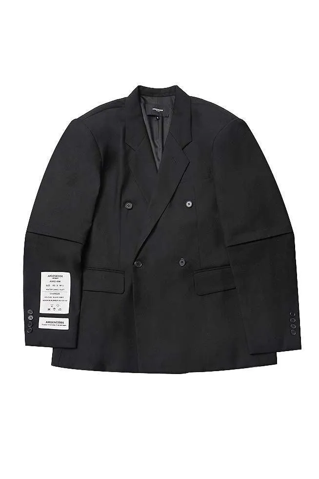 Unisex Black Patched Jacket with Removable Sleeves