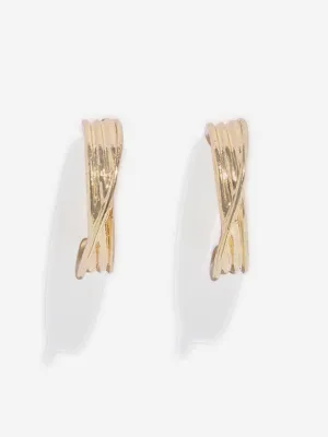 Westside Accessories Gold Twisted Hoop Earrings
