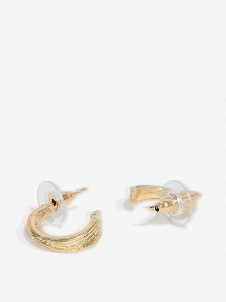 Westside Accessories Gold Twisted Hoop Earrings