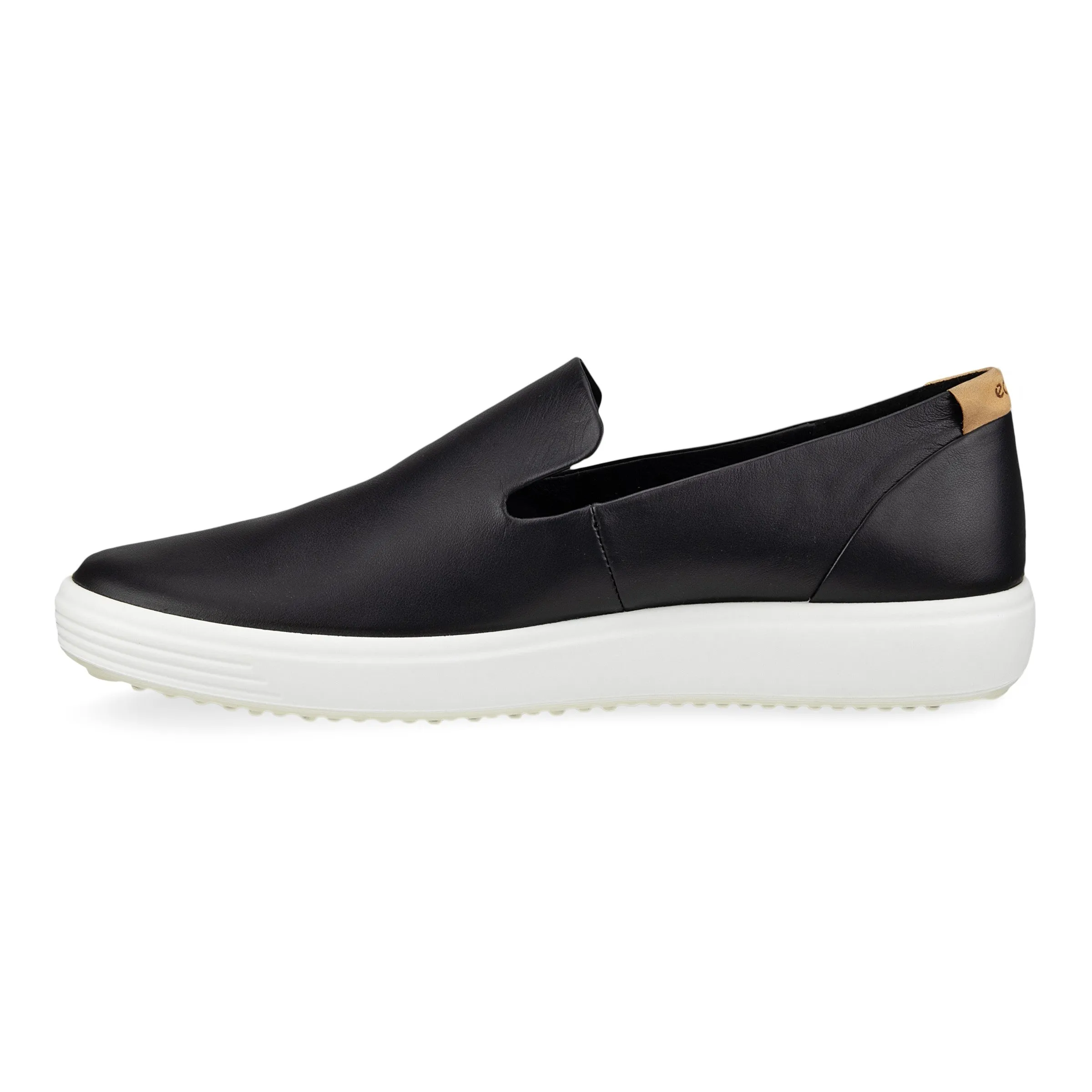 Women's Ecco Soft 7 Slip-On Color: Black/ Powder
