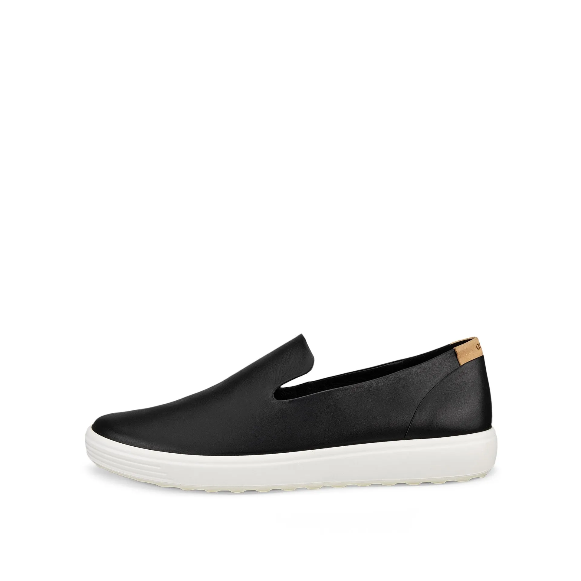 Women's Ecco Soft 7 Slip-On Color: Black/ Powder